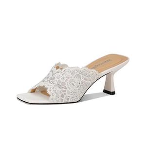 JESSICA SOPHIA Женские резиновые шлепанцы со стразами экрю, цвет Ecru