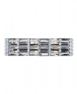 Светодиодный светильник для ванной комнаты Evelyn Crystal Rectangle с тремя плафонами, выполненный в современном гламурном стиле Jonathan Y, цвет silver-tone