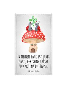 Mr. & Mrs. Panda Полотенце с изображением божьей коровки и мухомором, с надписью белым цветом