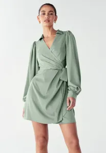 Элегантное платье с жемчужной отделкой Willa, Sage Green