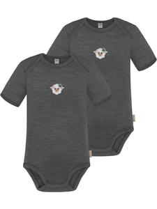 Normani Outdoor Sports Комплект из 2 детских боди с коротким рукавом из мериносовой шерсти, цвет Тауранга, антрацит