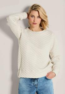 Толстовка MADELEINE STRUKTUR MITRUNDHALSAUSSCHNITT, Wool White/White