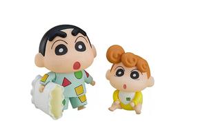 Фигурки chibi GSC Crayon Shin chan Shinnosuke Nohara в пижаме и с подсолнухом, с подставкой GOOD SMILE COMPANY