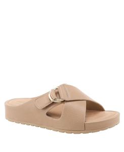 Женские сандалии-шлепанцы RUTHA с перекрещивающимися ремешками, золотой пряжкой и мягкой стелькой Patrizia, Beige
