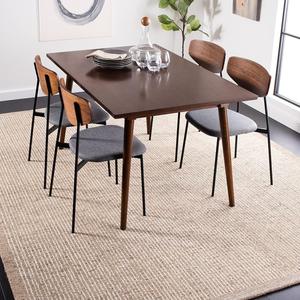 Ковер SAFAVIEH, 183 x 183 см, Metro Collection, Ivory & Light Brown, ручной работы из шерсти, идеален для помещений с высокой проходимостью в гостиной, спальне (MET151T)