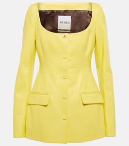 Кожаный блейзер Мари The Attico, Pale Yellow
