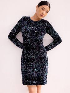 Платье Petite Evie с длинными рукавами и кластерными пайетками Ro&Zo, Blue