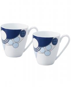 Noritake Набор из 2 кружек Frank Lloyd Wright Imperial Cabaret Blue, 10 унций