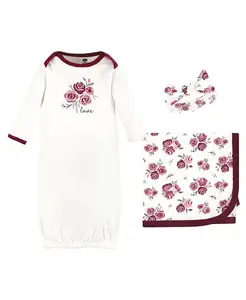 Комплект для новорожденной: платье, пеленка-кокон и повязка на голову Hudson Baby, розовый