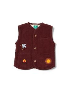 Little Green Radicals Двусторонний жилет коричневого цвета, подкладка из шерсти шерпа