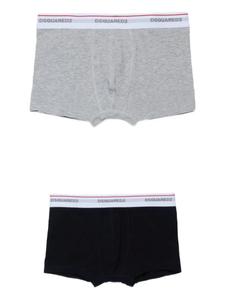 Боксеры DSQUARED2 KIDS с логотипом на поясе (комплект из двух шт.), черный