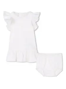 Комплект из платья и блумеров из органического хлопка Chloé Kids, белый