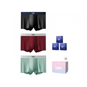 Мужские трусы 3 штуки, подарочный набор Lee, серо-зеленый