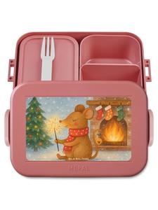 Mr. & Mrs. Panda Дизайн рождественской ланч-бокса «Мышка» в пастельно-красных тонах (без лишних слов)