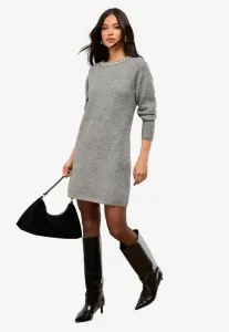 Платье-Сарафан прямого кроя с декоративным бантом на шее. Lipsy, Grey