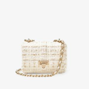 Сумка на плечо lottie из твида и кожи Aspinal Of London, белый