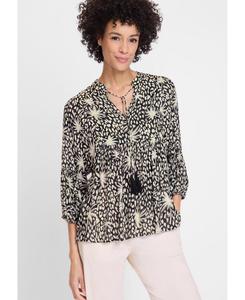 Женская туника-блузка с принтом Тропический микс Olsen, Black