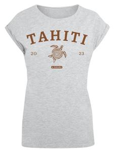 Футболка с удлиненными плечами Tahiti больших размеров в сером пестром цвете F4NT4STIC