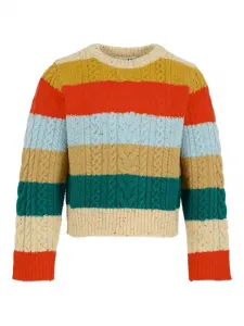 Полосатый свитер косой вязки Molo, желтый