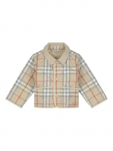 Клетчатая стеганая куртка BURBERRY KIDS, нейтральный