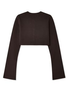 Courrèges укороченный кардиган тонкой вязки, коричневый