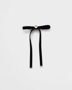 Бархатная заколка для волос Prada, черный