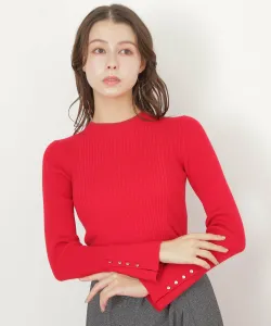 Трикотажная рубашка в рубчик с рукавами на пуговицах Jill By Jill Stuart, цвет Red