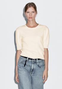 Футболка Massimo Dutti CREW NECK WITH SHORT SLEEVES, Yellow