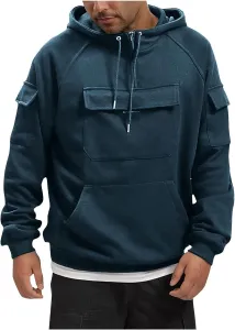Тактический худи для мужчин с капюшоном и карманами