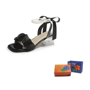 WOXXXN Женские сандалии на одной застежке черные, цвет Black