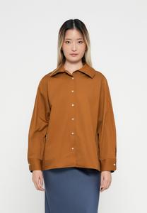 Блуза Selected Femme SLFFIA RELAXED SHIRT, Golden-Coloured Brown/Light Brown