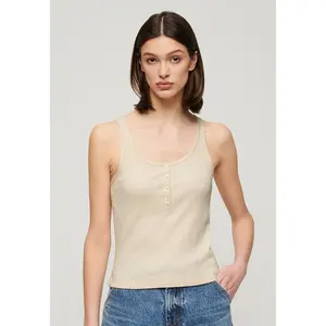 Футболка Superdry Essential Button Down, бежевый