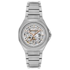 ARMANI EXCHANGE Часы AE Armani Wrist Watch Mechanical Movement Stainless Steel Strap 36mm Silver Dial Women's Watch, Skeleton Dial