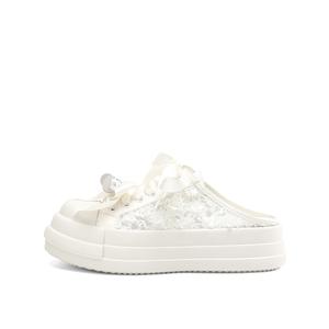 Rosa Bianca Женские закрытые тапочки белые с белой овчиной на стельке, цвет White Sheepskin Insole