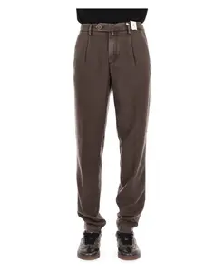 Коричневые шерстяно-кашемировые брюки делава Myths, коричневый