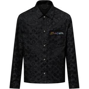Рубашка Monogram Moire Jacquard Silk Overshirt LOUIS VUITTON, черный