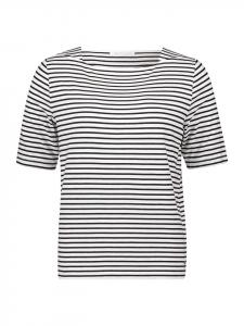 Полосатая рубашка с вырезом-лодочкой в белом/черном цвете BETTY & CO