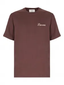 Футболка с вышитым логотипом Laneus, коричневый