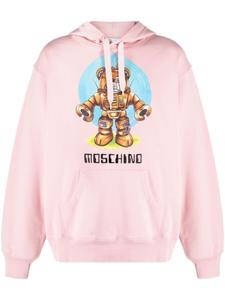 Moschino худи с кулиской и логотипом, розовый