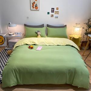 LUOLAI HOME Комплект постельного белья, 120 см, 3 предмета, цвет матча зеленый + кремовый желтый