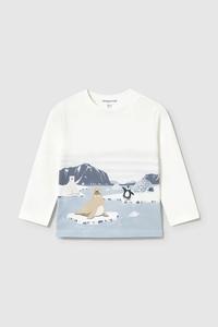 Детский хлопковый лонгслив Mayoral, белый