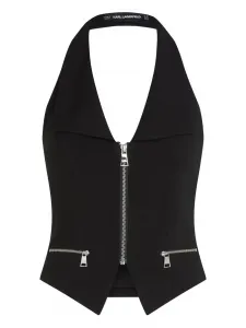 Жилет на молнии с вырезом халтер Karl Lagerfeld, черный