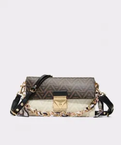 Женская сумка через плечо с металлической застежкой Aldo, коричневый