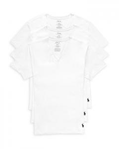 Классические майки Polo Ralph Lauren с V-образным вырезом, 3 шт, белый