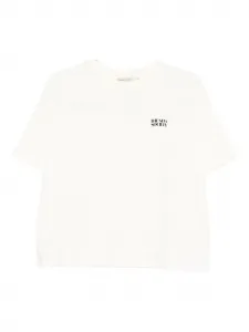 Укороченная футболка с вышитым логотипом THE NEW SOCIETY, белый