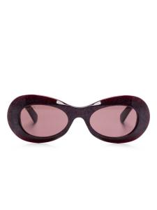 Gucci Eyewear солнцезащитные очки в овальной оправе, фиолетовый