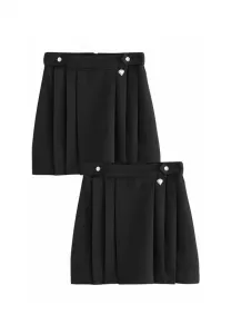 Обычная посадка, юбка-трапеция из двух частей. Clarks, Black