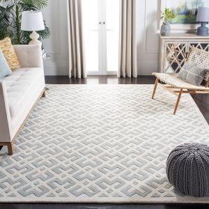 Ковер ручной работы safavieh chatham collection grey/ivory cht719e геометрический премиум шерсть, 244 x 305 см