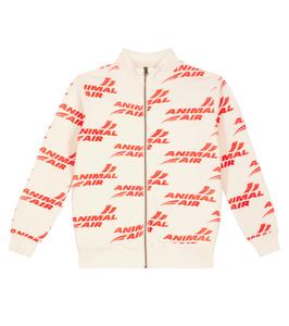 Хлопковая спортивная куртка с логотипом Зебра The Animals Observatory, белый