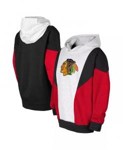 Толстовка с капюшоном из флиса Big Boys Ash, Black Chicago Blackhawks Champion League Outerstuff